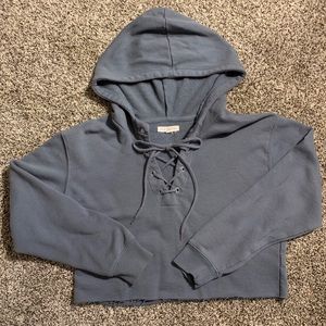 Crop dark teal hoodie